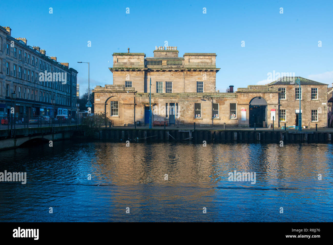Message du ciel GV, Custom House Leith Banque D'Images