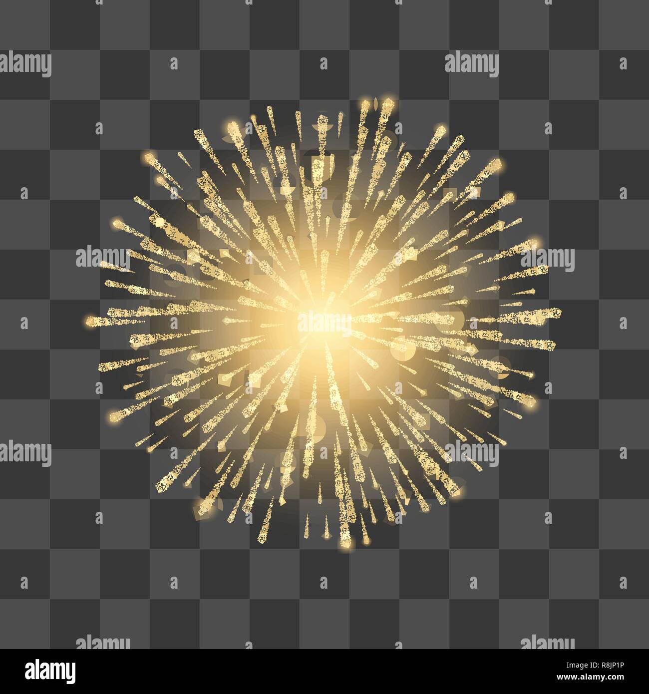 D'artifice. Or Festival firework. Illustration vectorielle sur fond transparent Illustration de Vecteur