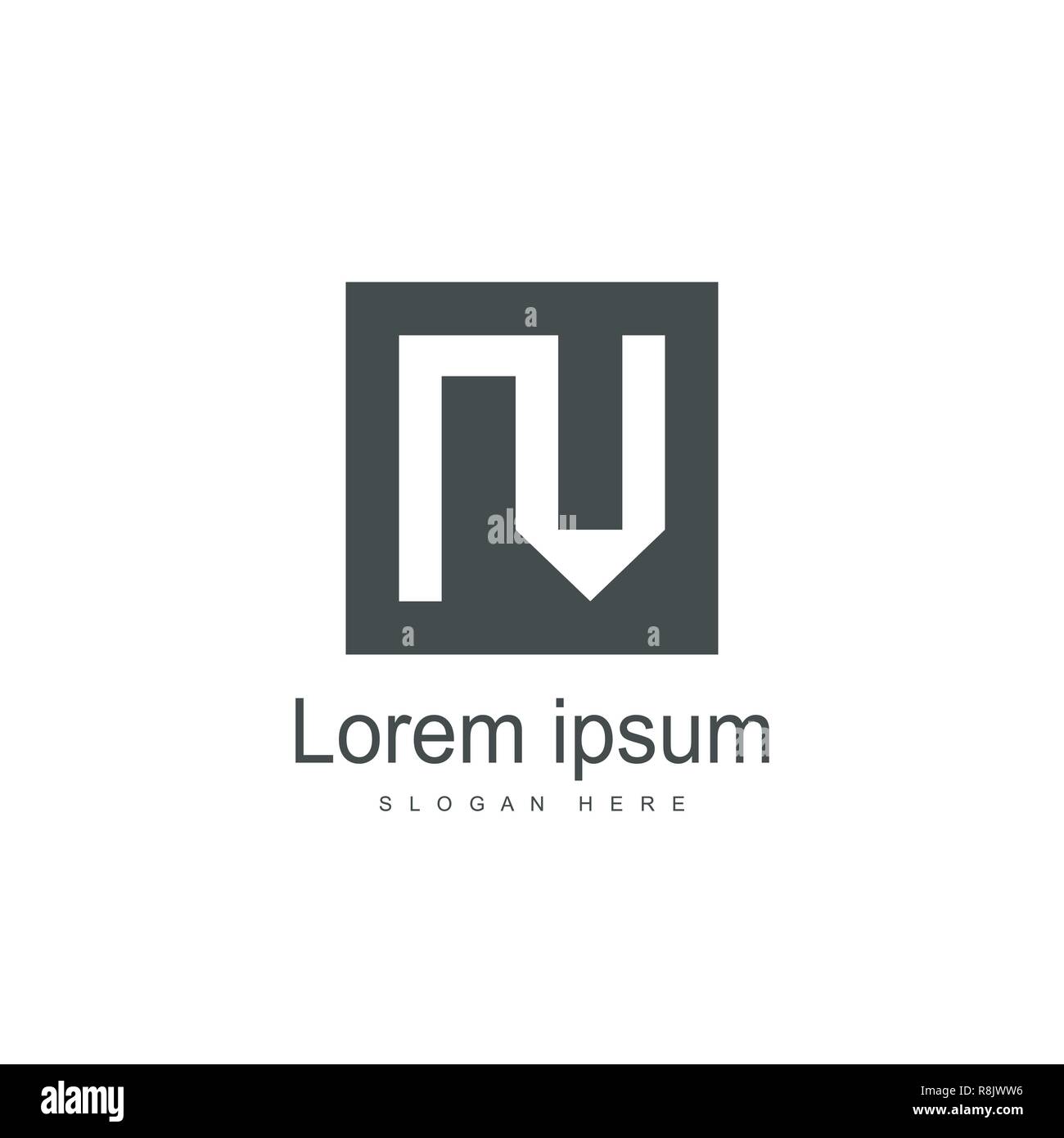 Lettre initiale Logo Design vecteur modèle NV Illustration de Vecteur