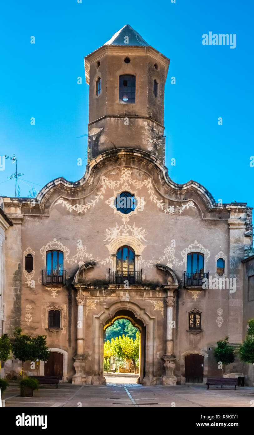 Monastère de Santa Maria de Santes Creus, un monastère cistercien à Aiguamurcia, Catalogne, Espagne. Bulit dans le XII c. cistercienne selon de strictes Banque D'Images