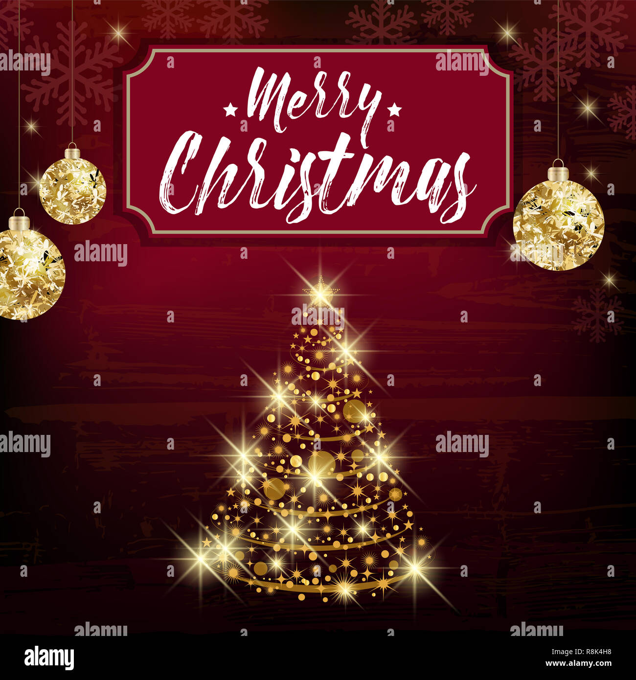 Fond de Noël élégant avec Shining Gold Christmas Ball et l'arbre de Noël. Tous les éléments sont sur des calques distincts. Vecteur, illustration, eps10 Banque D'Images Fond de Noël élégant avec Shining Gold Christmas Ball et l'arbre de Noël. Tous les éléments sont sur des calques distincts. Vecteur, illustration, eps10 Banque D'Images