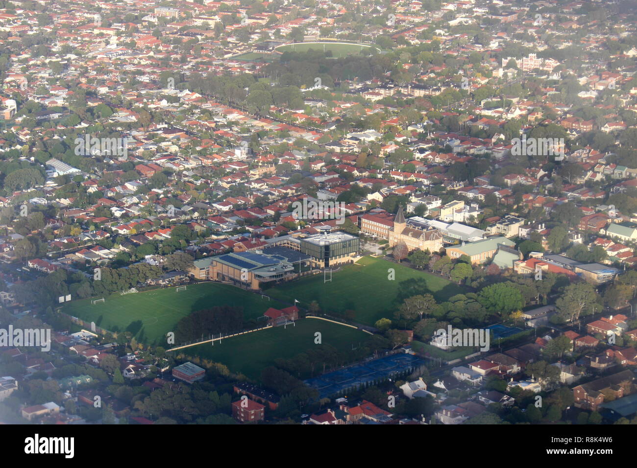 Vue aérienne de Sydney Newington College Banque D'Images