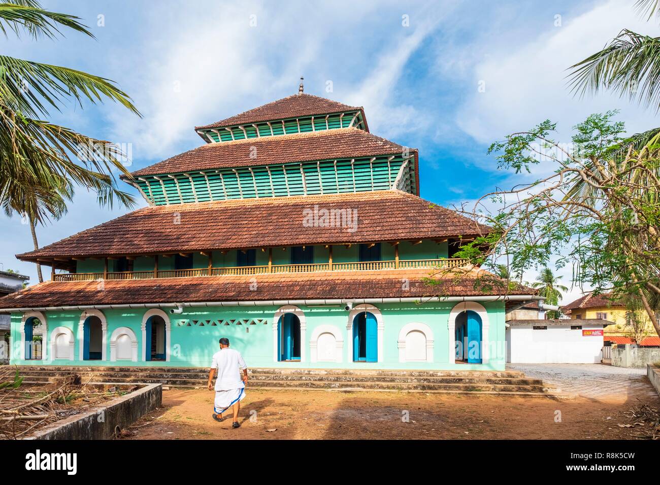 L'Inde, Etat du Kerala, Kozhikode Calicut, Kuttichira ou district, Mishkal mosquée construite en bois par un riche marchand Arabe au 14e siècle Banque D'Images