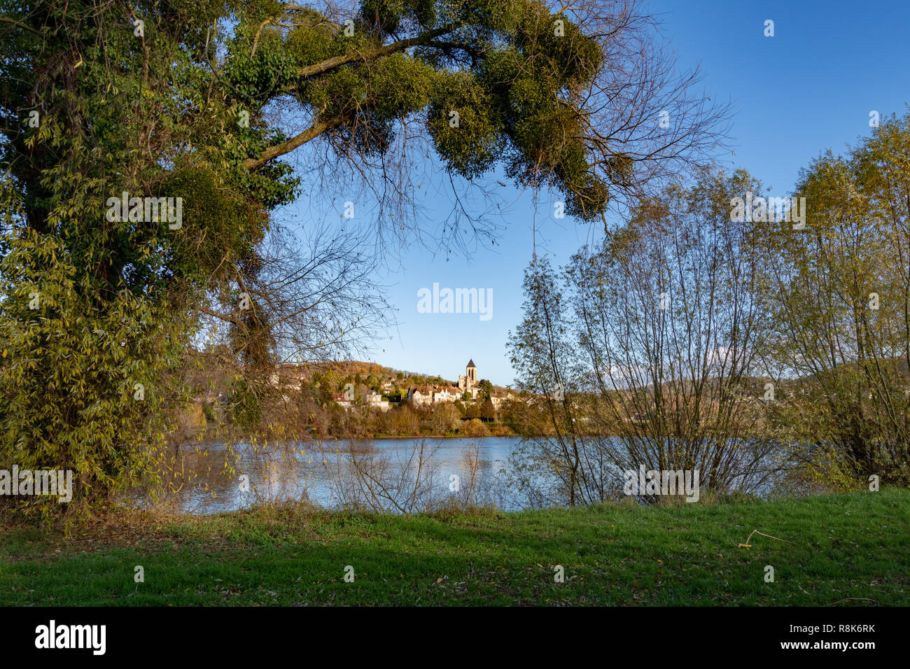 La Seine à Vétheuil Banque D'Images
