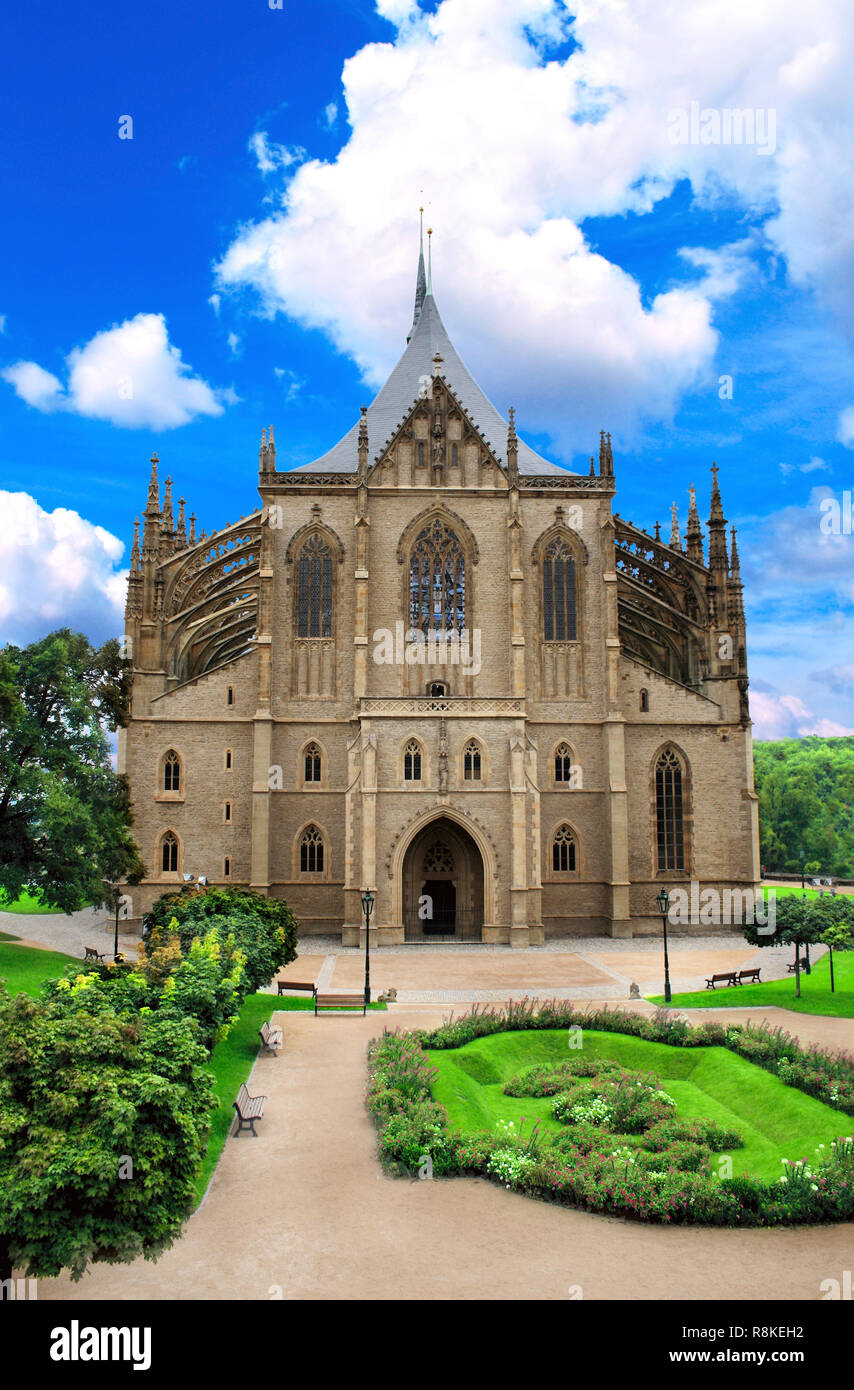 Cathédrale de Saint Barbara à Kutna Hora, République Tchèque Banque D'Images