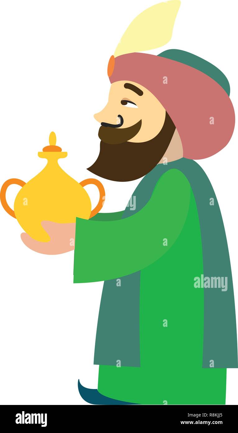 Le roi d'arabie icône Balthazar. Caricature de l'Arabian Roi Balthazar icône vecteur pour la conception web isolé sur fond blanc Illustration de Vecteur