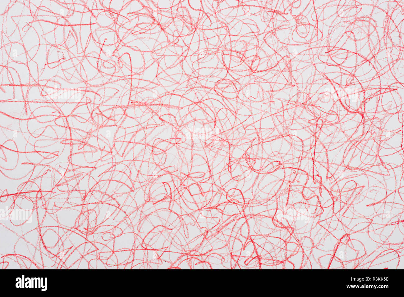 Crayon de couleur rouge, texture de fond doodle Banque D'Images