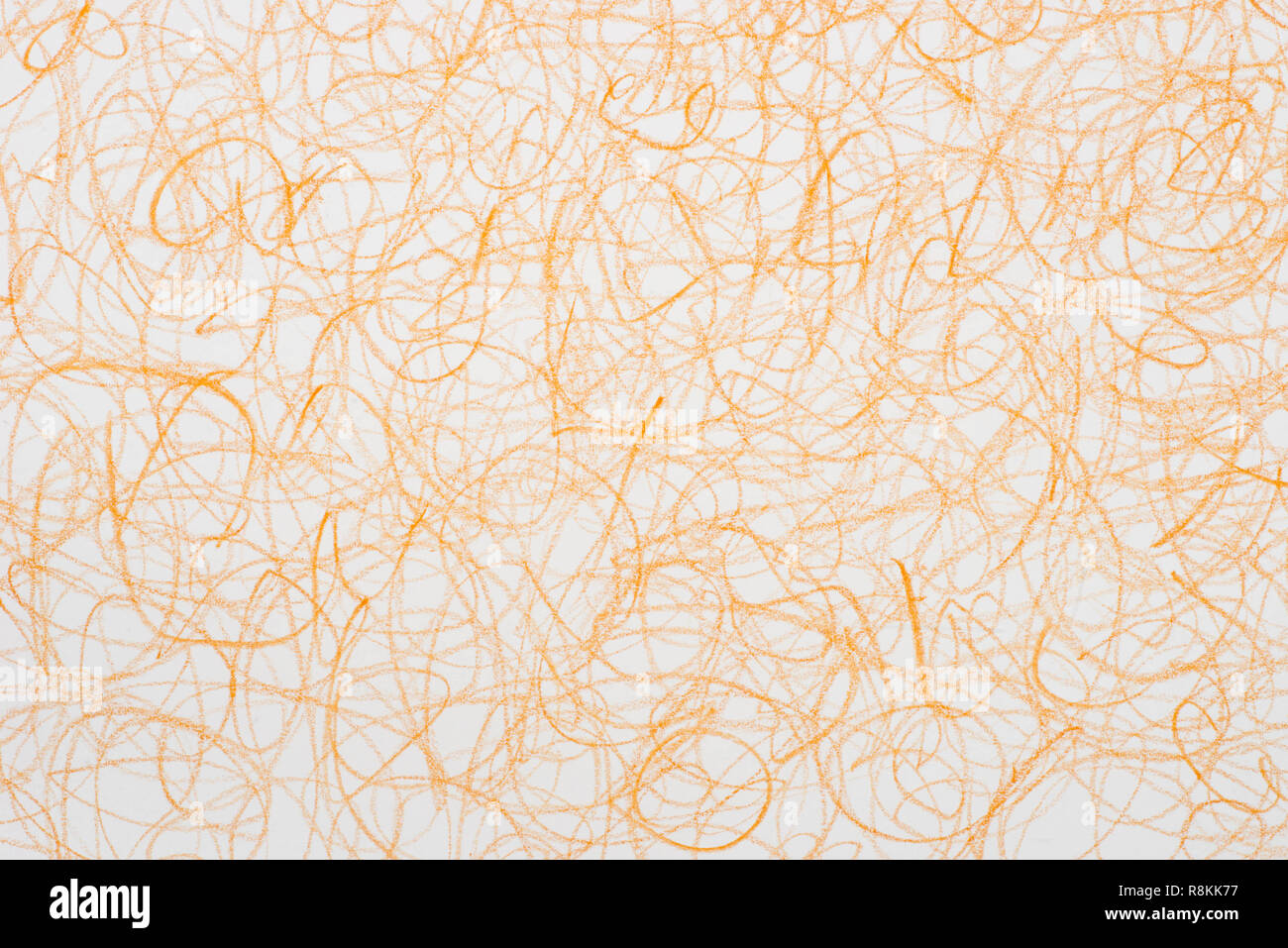 Crayon de couleur orange texture de fond doodle Banque D'Images