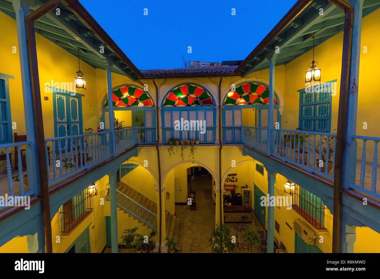 Cuba, La Havane, district de La Habana Vieja classé Patrimoine Mondial par l'UNESCO, Beltran de Santa Cruz Hotel Banque D'Images