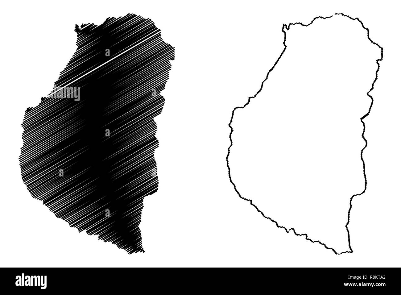 Entre Rios (Région de l'Argentine, République d'Argentine, les provinces de l'Argentine) map vector illustration gribouillage, croquis d'Entre Ríos Province localisation Illustration de Vecteur