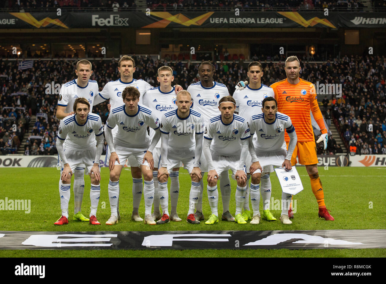 Danemark, copenhague - 13 décembre 2018. Le FC Copenhague line-up de  l'Europa League entre le