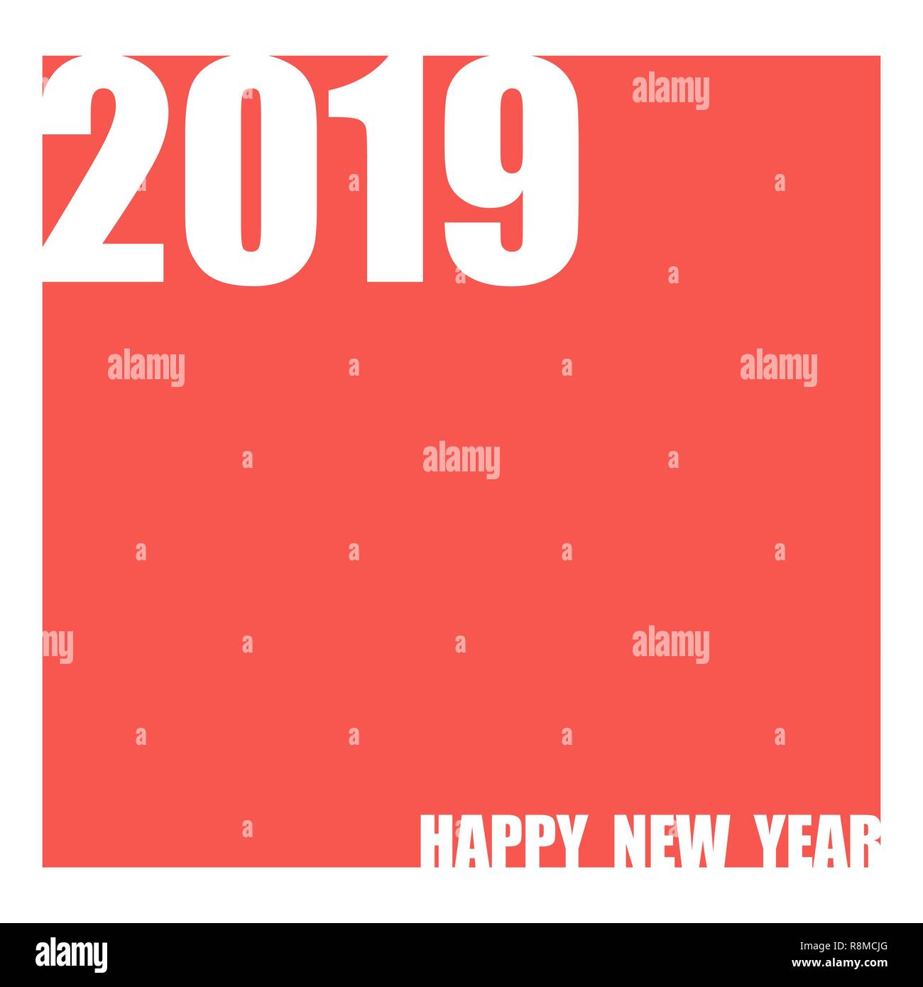 Résumé de l'année 2019 nouveau fond corail avec texte Illustration de Vecteur