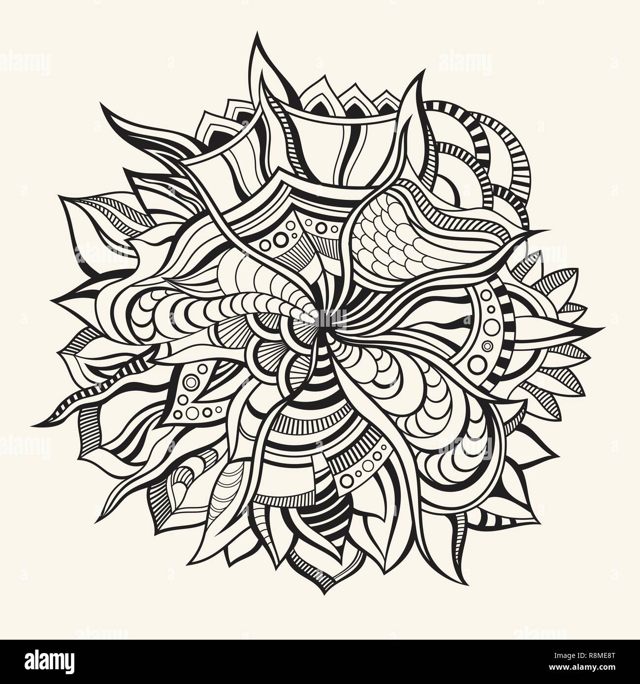 Vector Abstract Floral Dessiné à La Main La Texture Fond