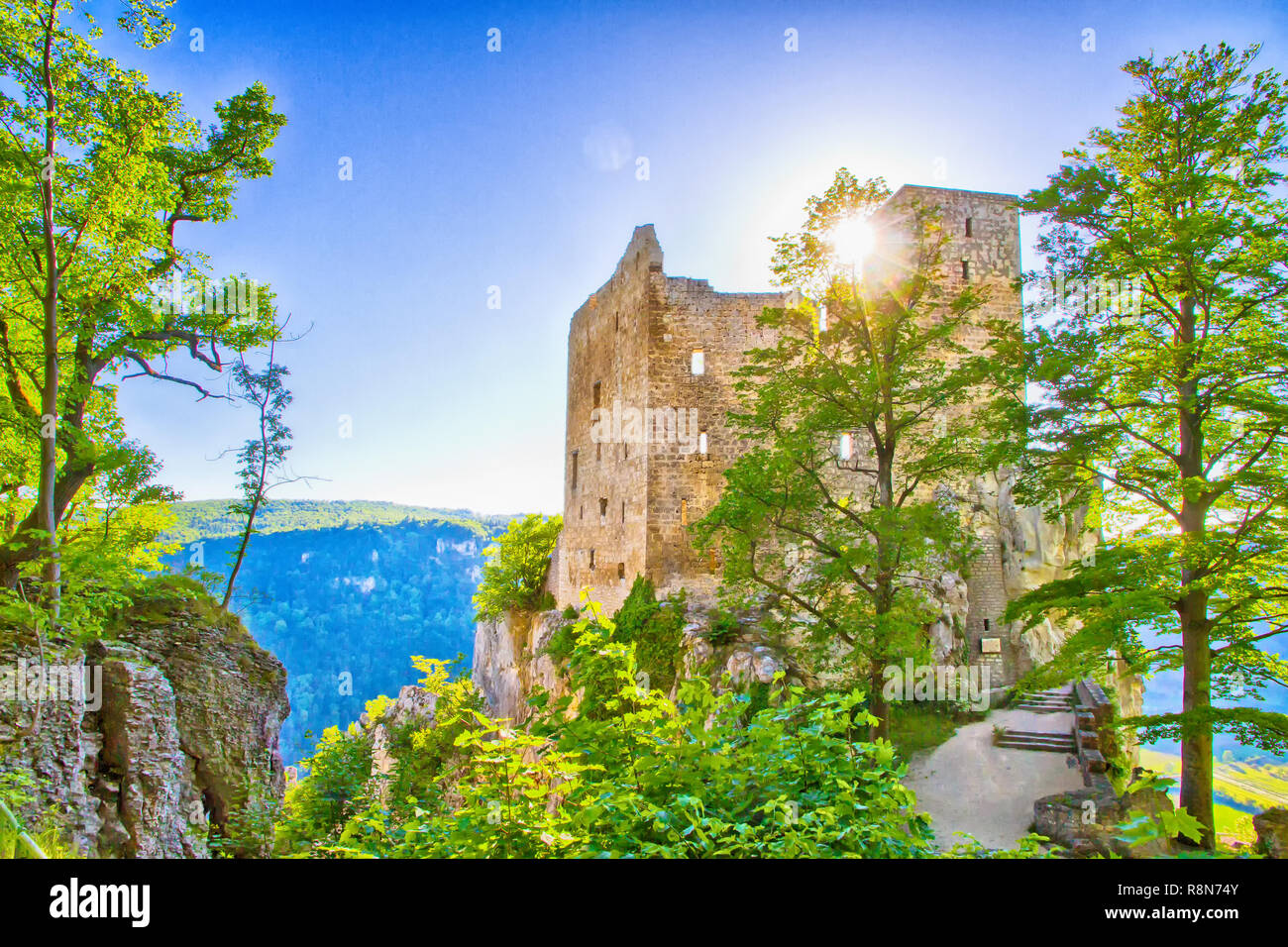 Château, Reußenstein alpes souabe, Allemagne Banque D'Images