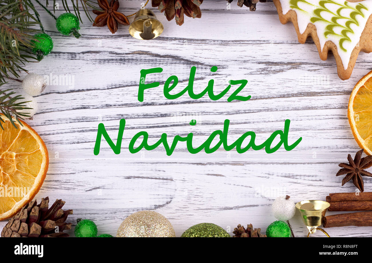 Carte de voeux en espagnol avec texte Banque de photographies et d