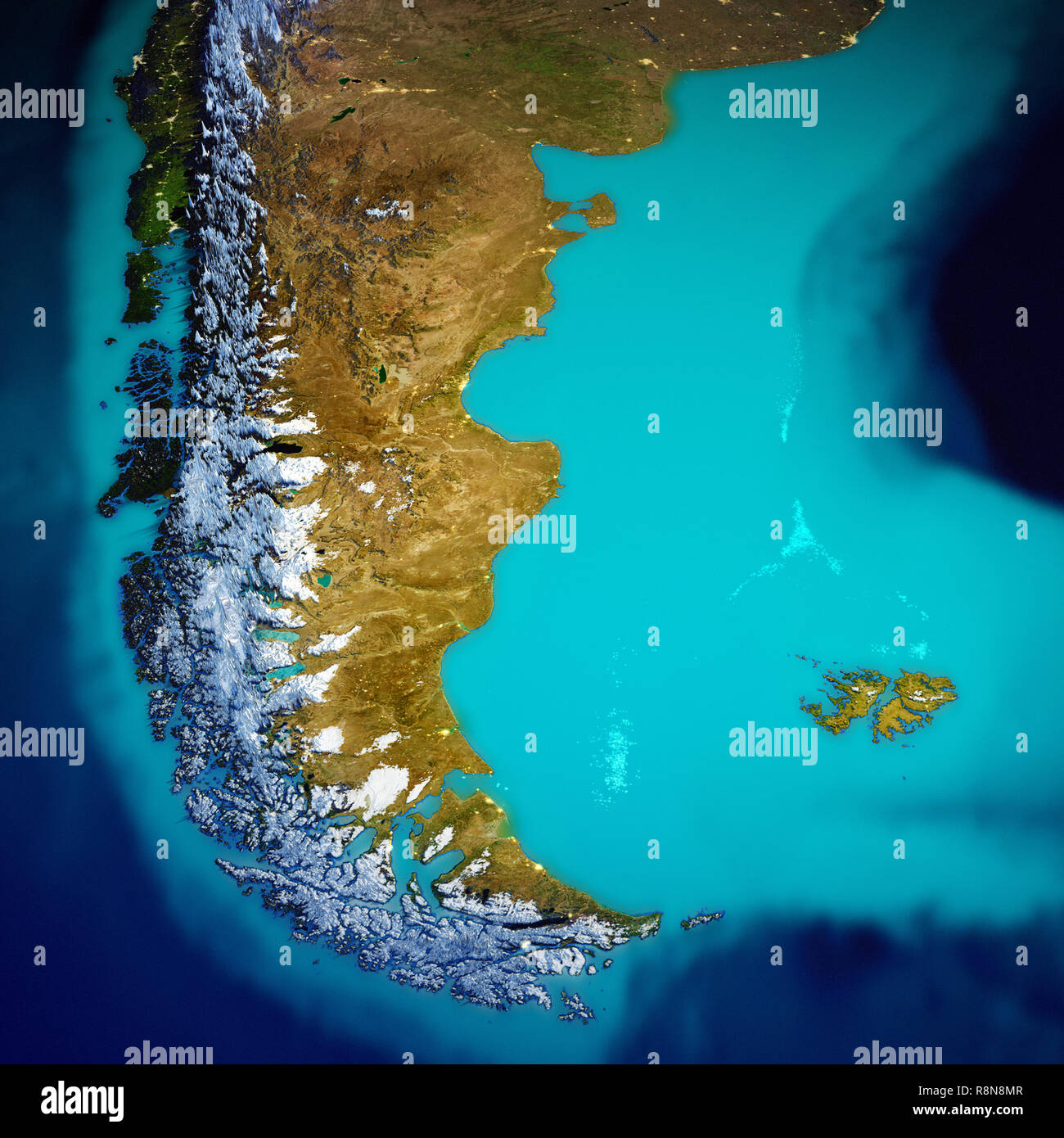 Amérique du Sud - carte de Patagonie Banque D'Images