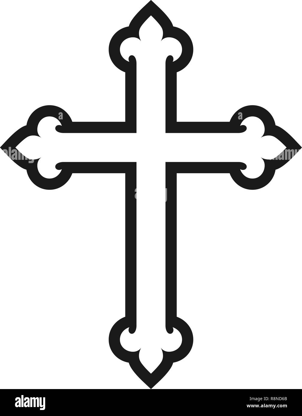 Symbole d'une croix de l'église. Le christianisme la religion cote Illustration de Vecteur