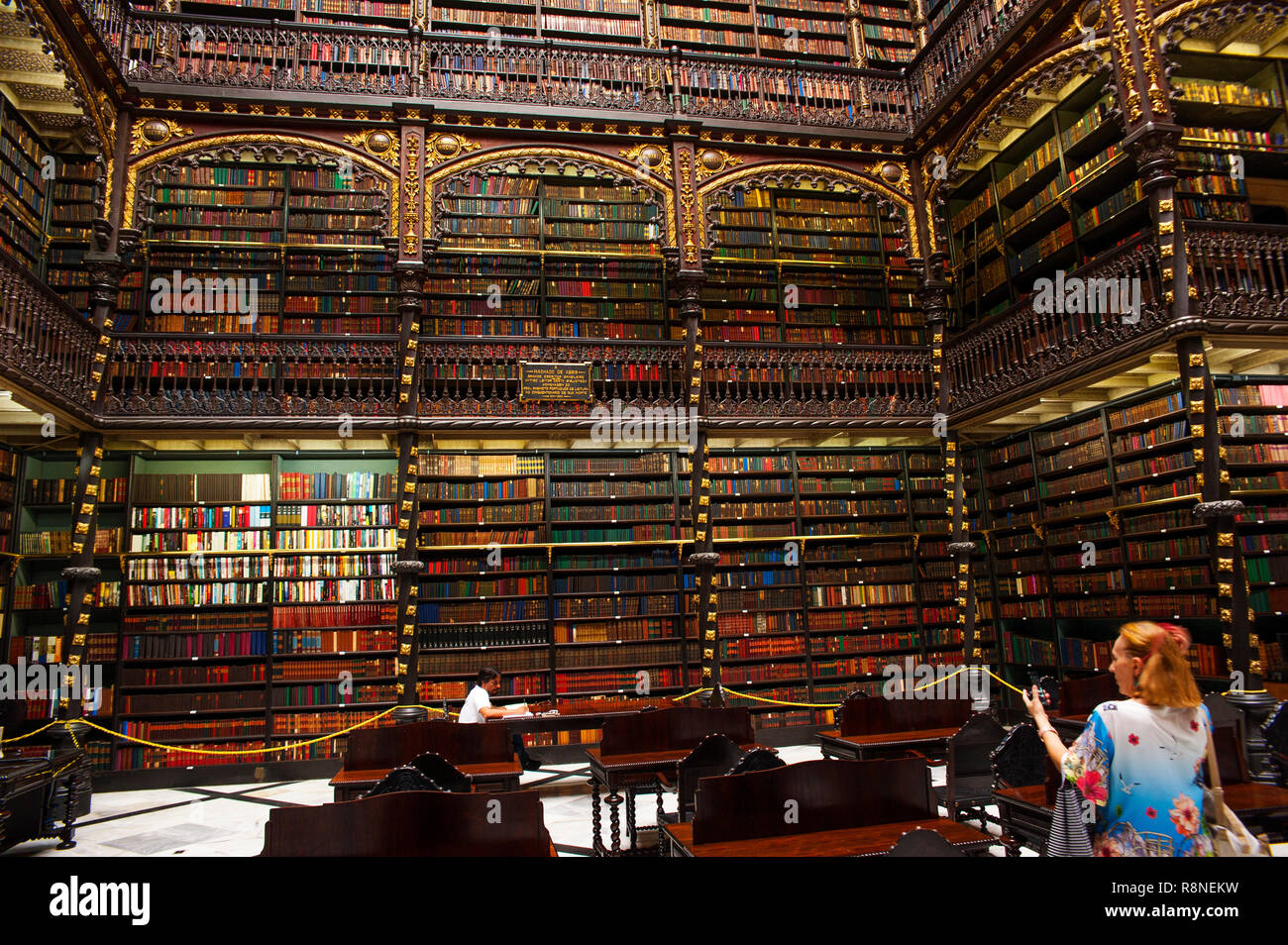 Cabinet de lecture portugais de Rio de Janeiro, l'une des plus belles  bibliothèques au Brésil Photo Stock - Alamy