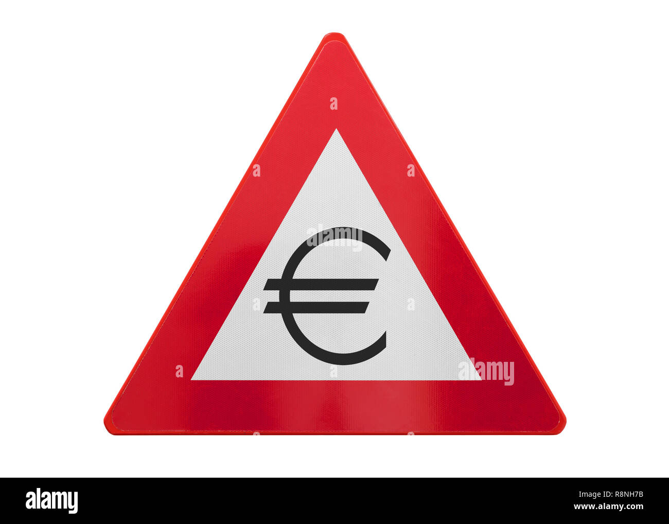 Panneau de circulation isolés - signe Euro- On white Banque D'Images