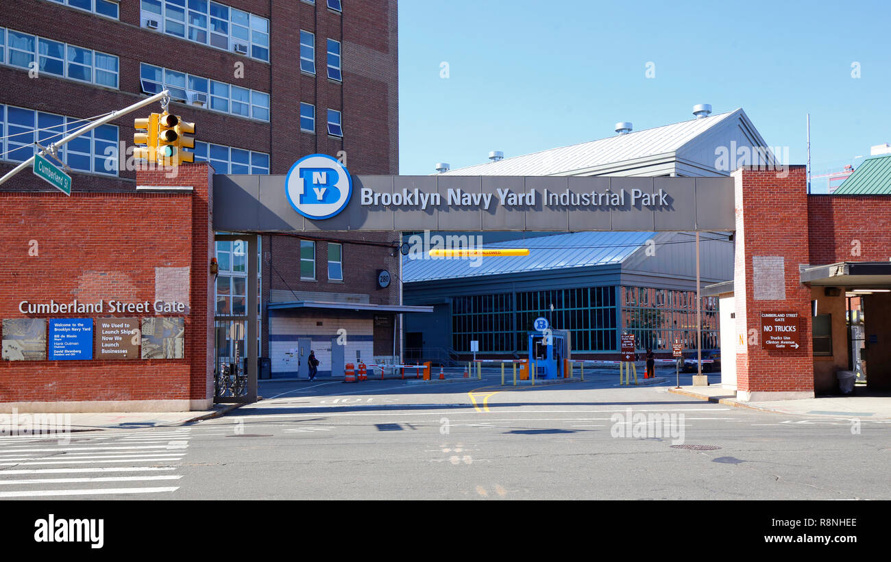 Brooklyn Navy Yard Entrée Cumberland Street, Brooklyn, NY Banque D'Images