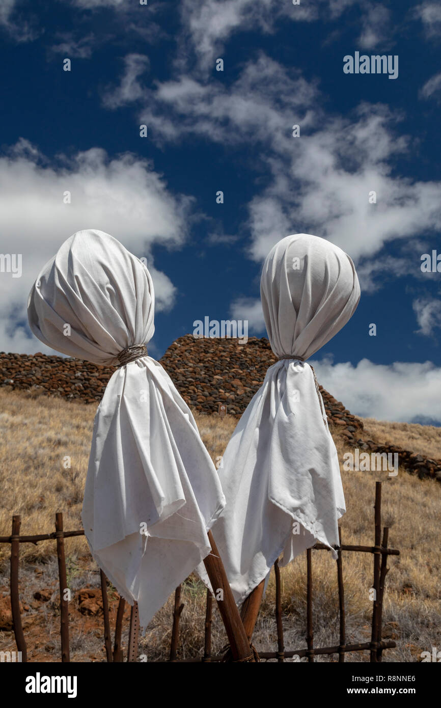 Kawaihae, Hawaii - Pu'ukohola Heiau National Historic Site. Le heiau, ou du temple, a été construite en 1790-91 par Kamehameha le Grand, qui est devenu le premier k Banque D'Images