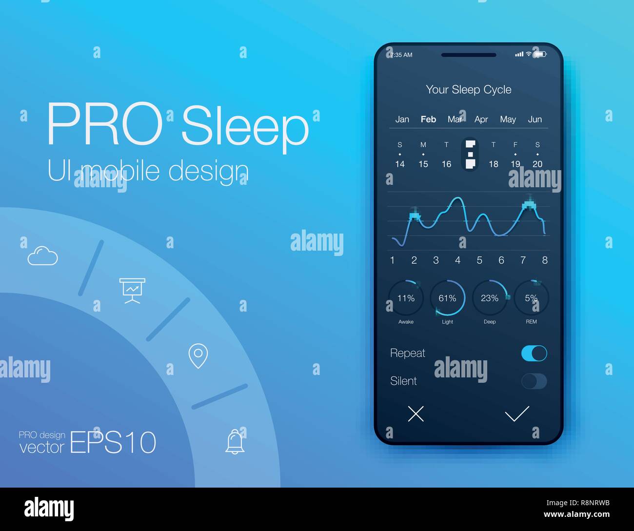 Remise en forme et de vecteur de l'application Smart Phone Illustration de Vecteur