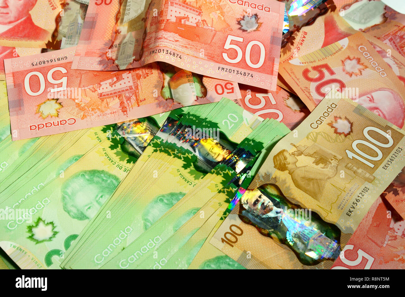 L'argent canadien et de changement. Banque D'Images