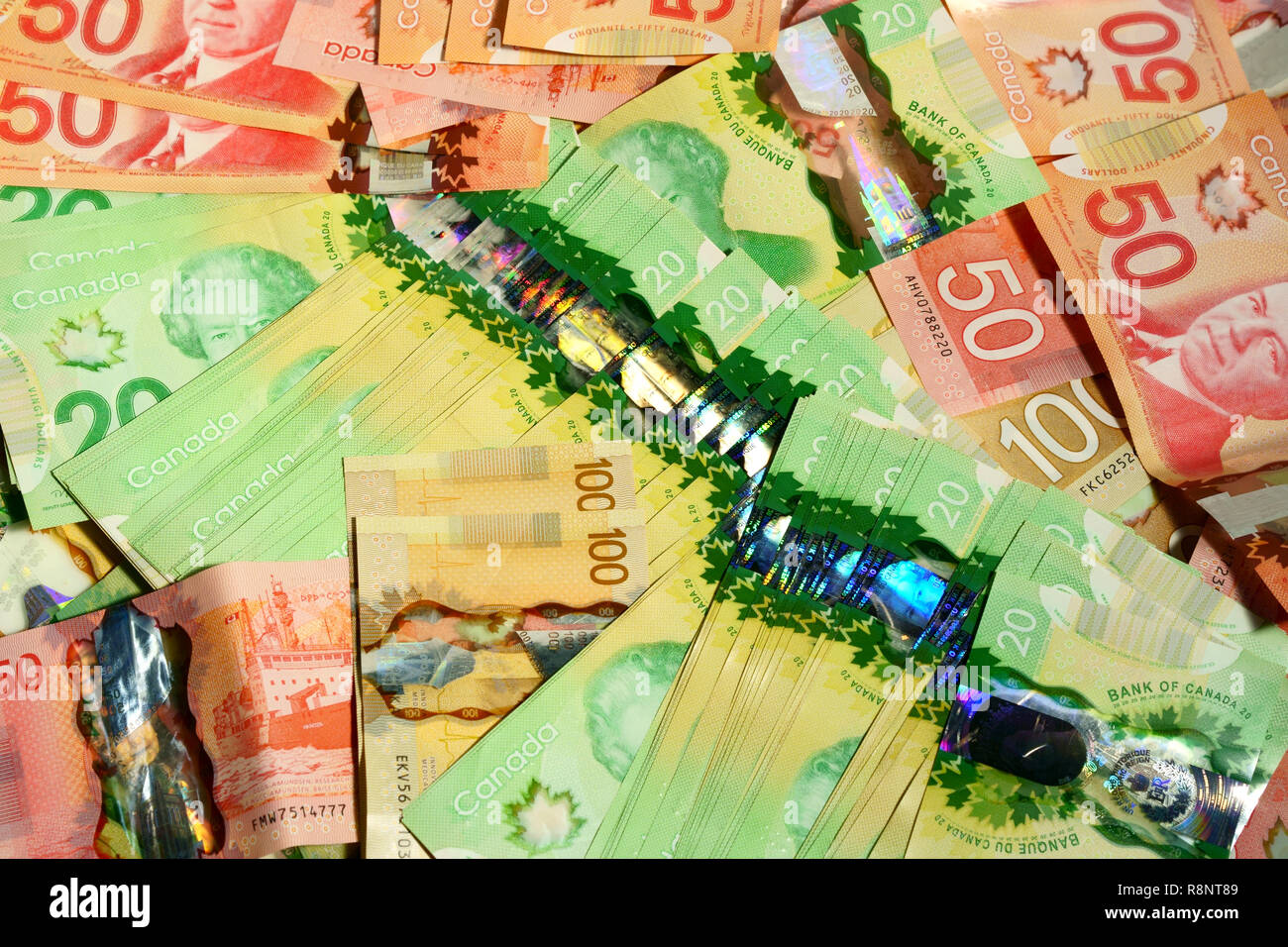 L'argent canadien et de changement. Banque D'Images