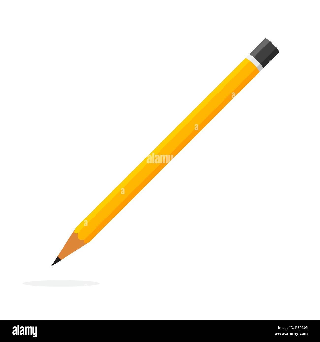 L'icône de crayon dans télévision design. Vector illustration. Crayon sur fond blanc avec l'ombre. Illustration de Vecteur