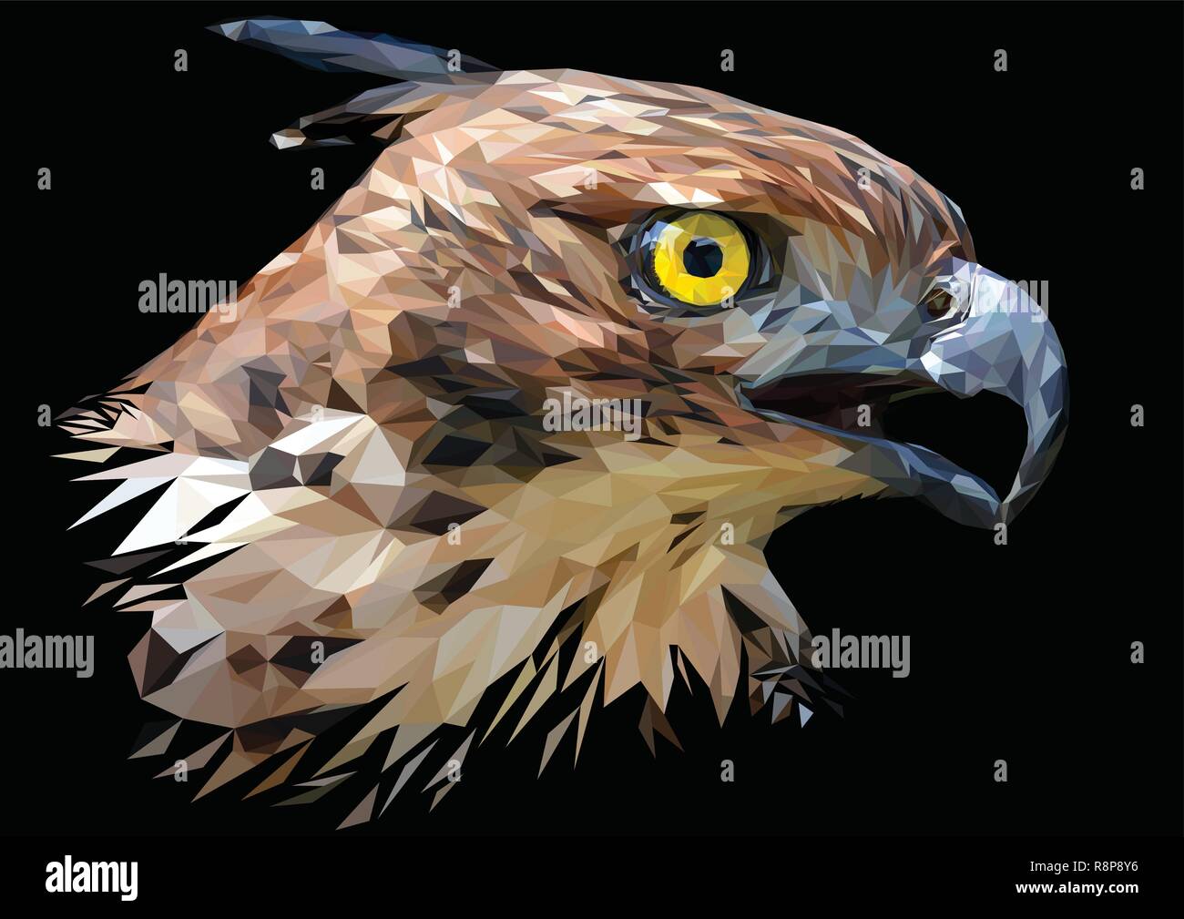 Illustration dessin polygonal de la tête Changeable Hawk Eagle. Illustration de Vecteur