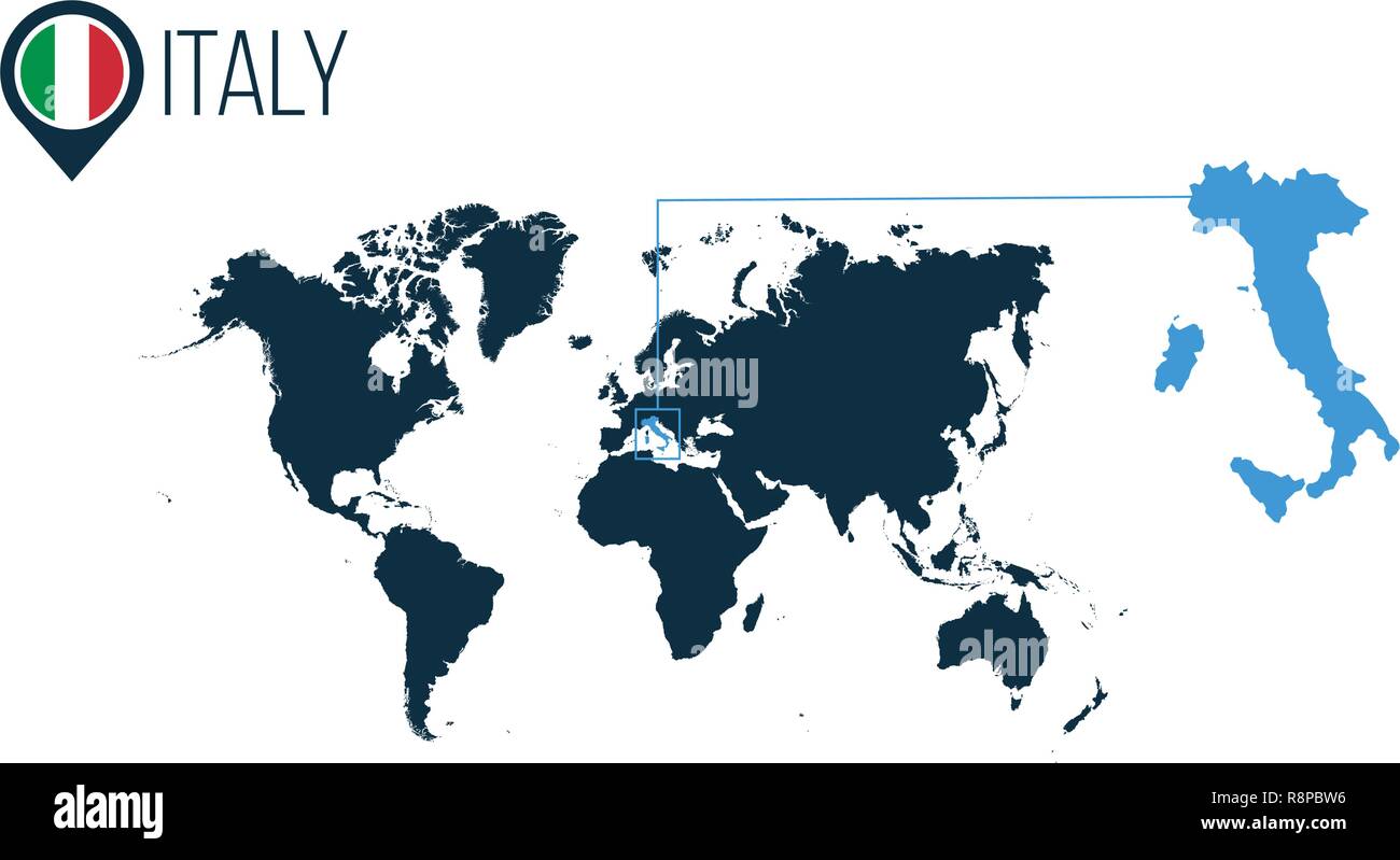 Situation De Litalie Sur La Carte Du Monde De Linfographie