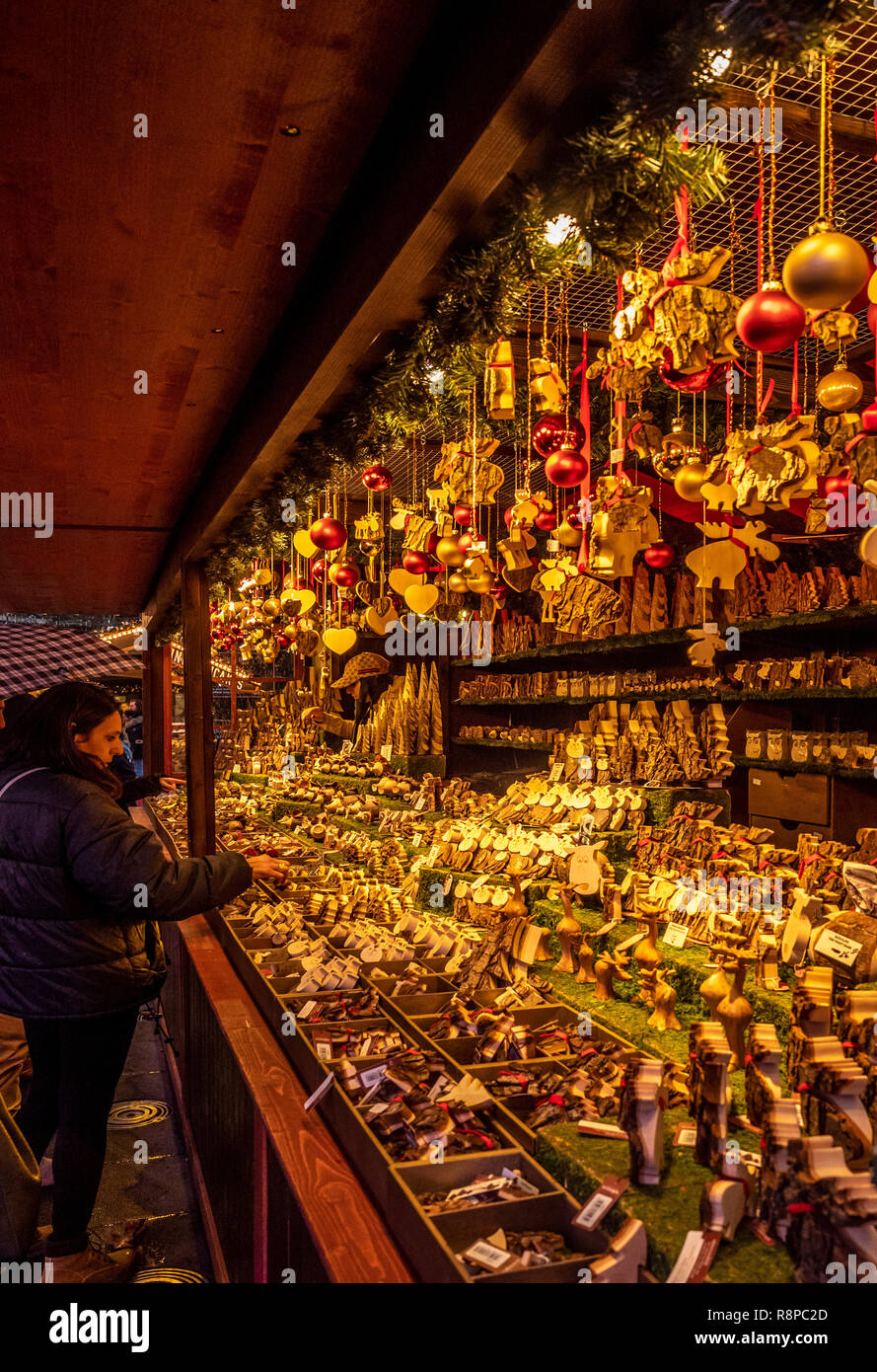 Cale au Marché de Noël de Leicester Square, Londres, Royaume-Uni. Banque D'Images