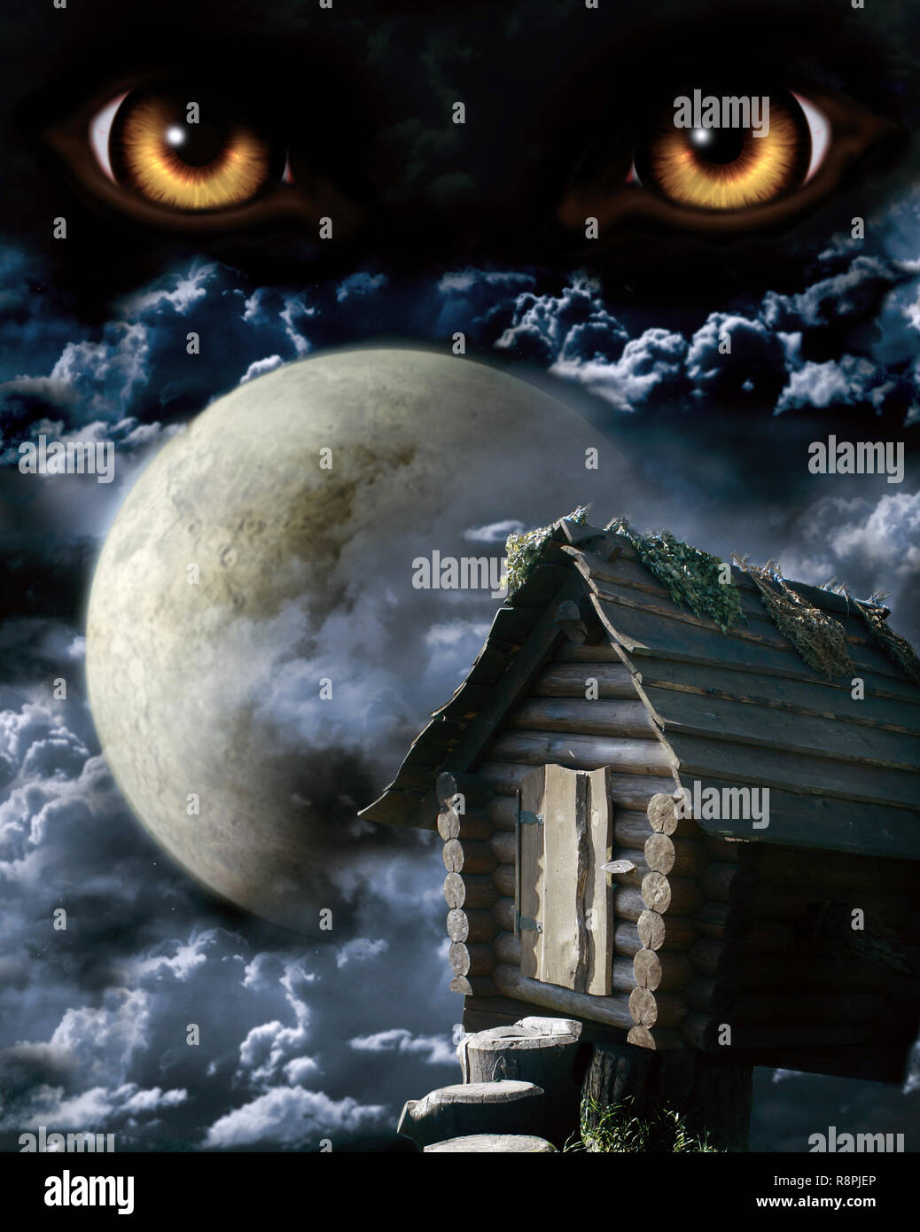 Série noire - pleine lune. L'horreur dans la nuit Banque D'Images