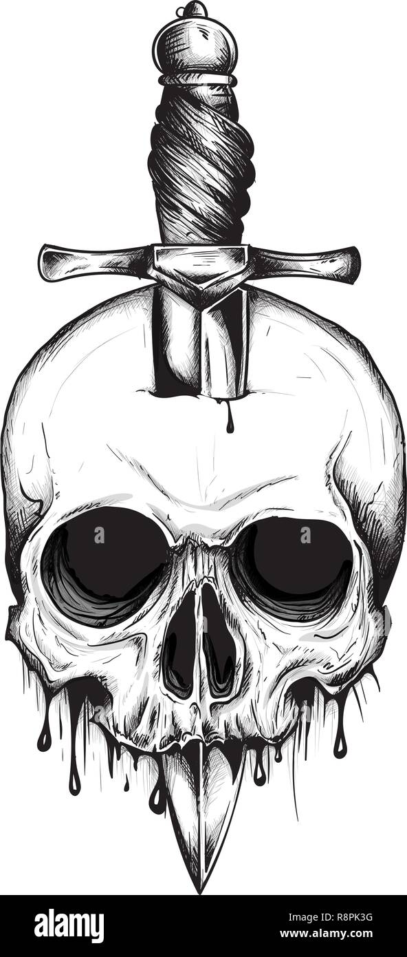 Tatouage Poignard Tête De Mort Tete de mort tatouage Banque de photographies et d'images à haute  résolution - Alamy