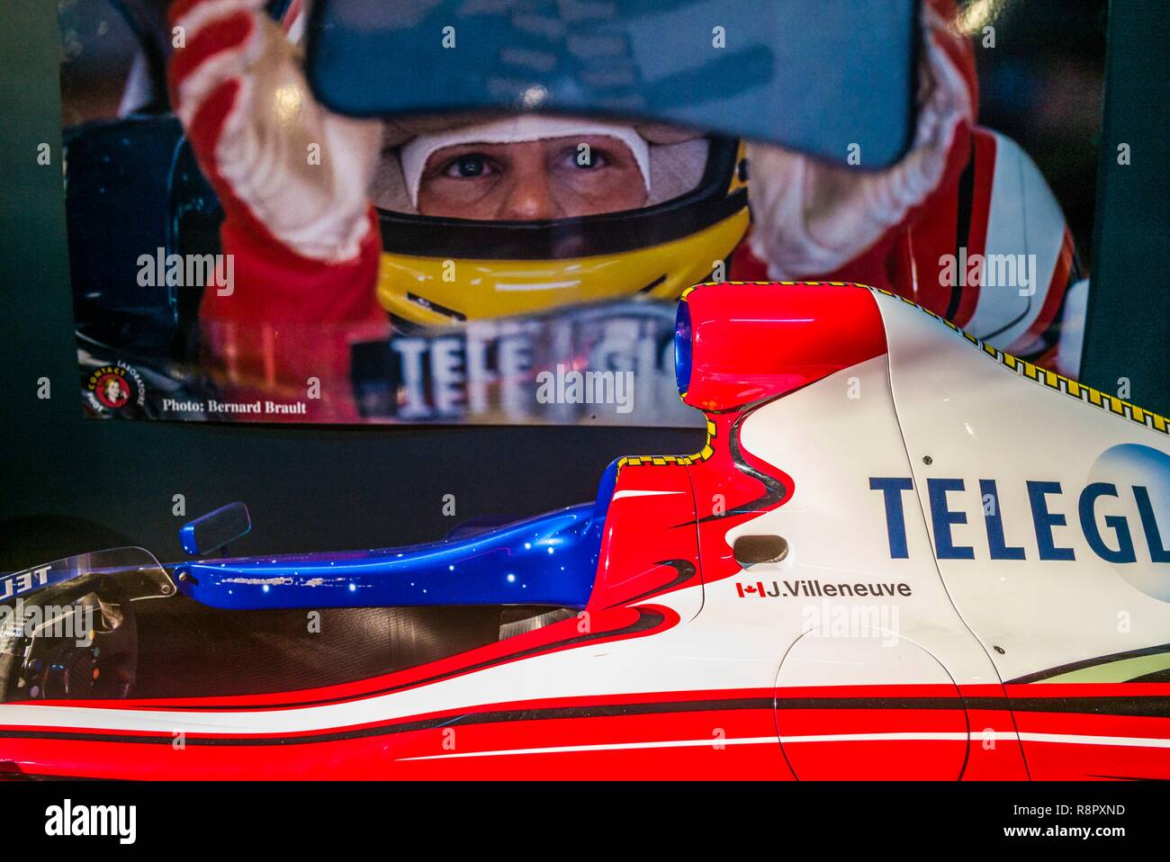 Canada, Québec, région de Lanaudière, Berthierville, musée Gilles Villeneuve, coureur automobile légendaire dédié à Gilles Villeneuve et son frère Jacques, les voitures de course Banque D'Images