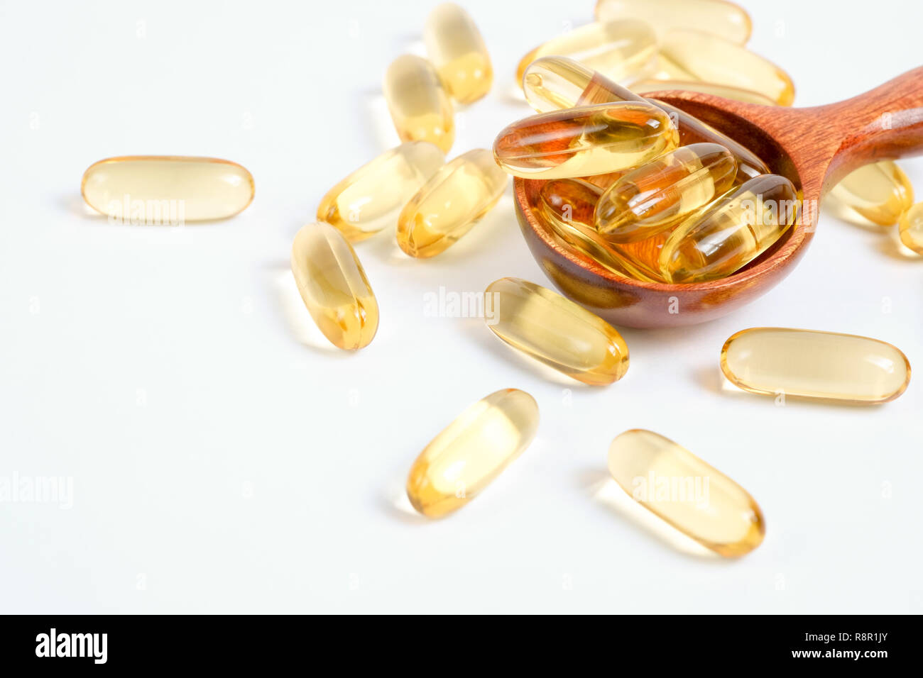 L'huile de poisson omega 3 capsules Banque D'Images
