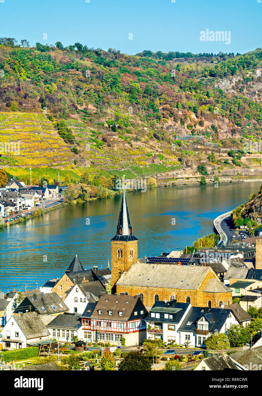Alken ville sur la Moselle en Rhénanie-Palatinat, Allemagne Banque D'Images