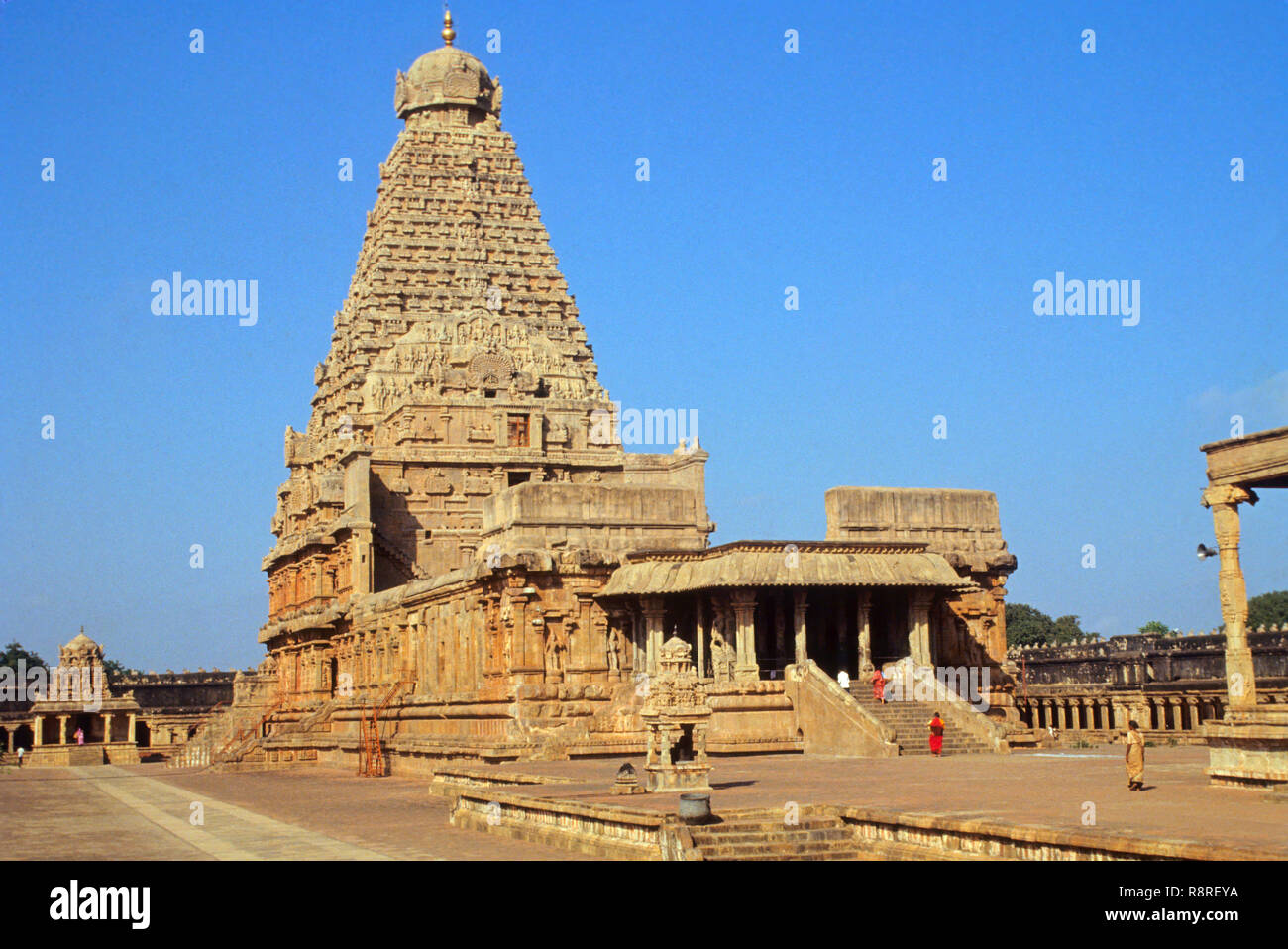 Brihadeeswara temple au 10ème siècle, Thanjavur, Tamil Nadu, Inde Banque D'Images