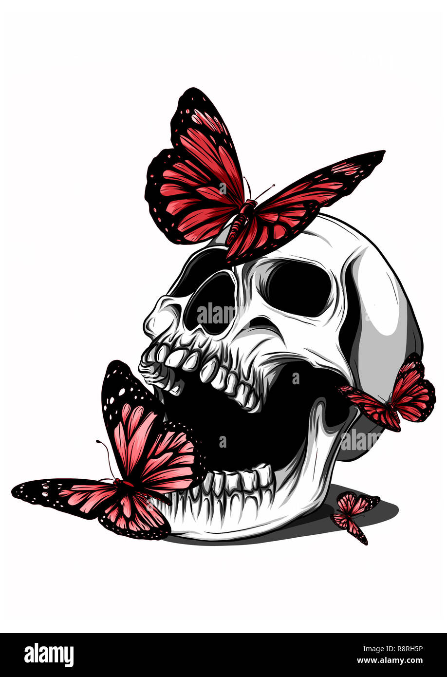Dessin A La Main D Un Squelette Osseux Dessin Anatomique De L Os Du Bassin L Homme Imprimer Pour Halloween Papillons Fly Photo Stock Alamy