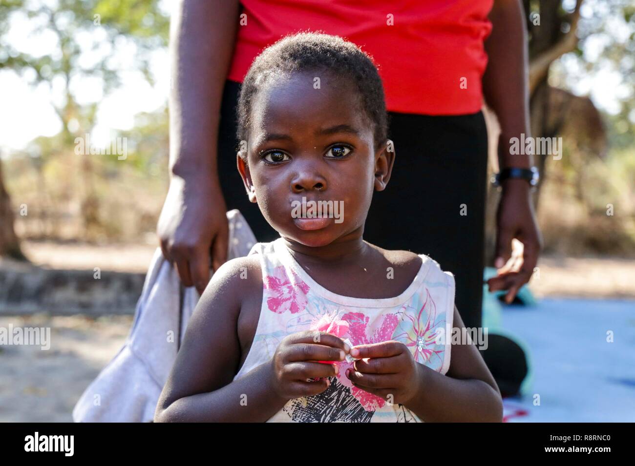 Jolie petite fille africaine, Kariba Sud l'école primaire, la Zambie. Banque D'Images