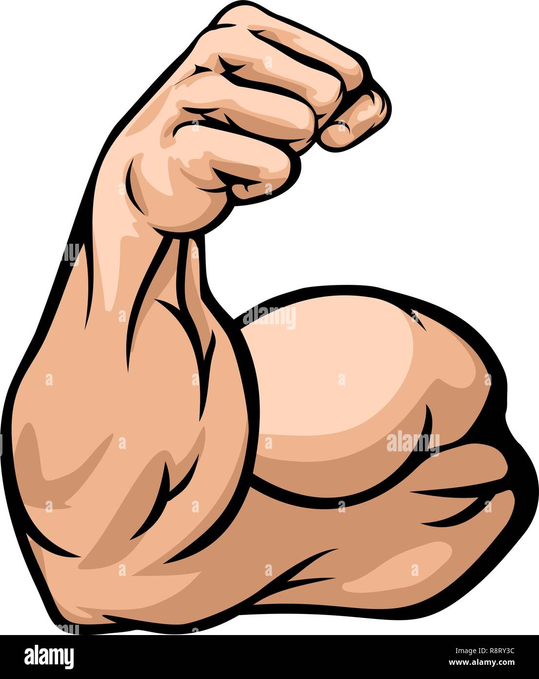 Muscle Biceps montrant Strong Arm Illustration de Vecteur