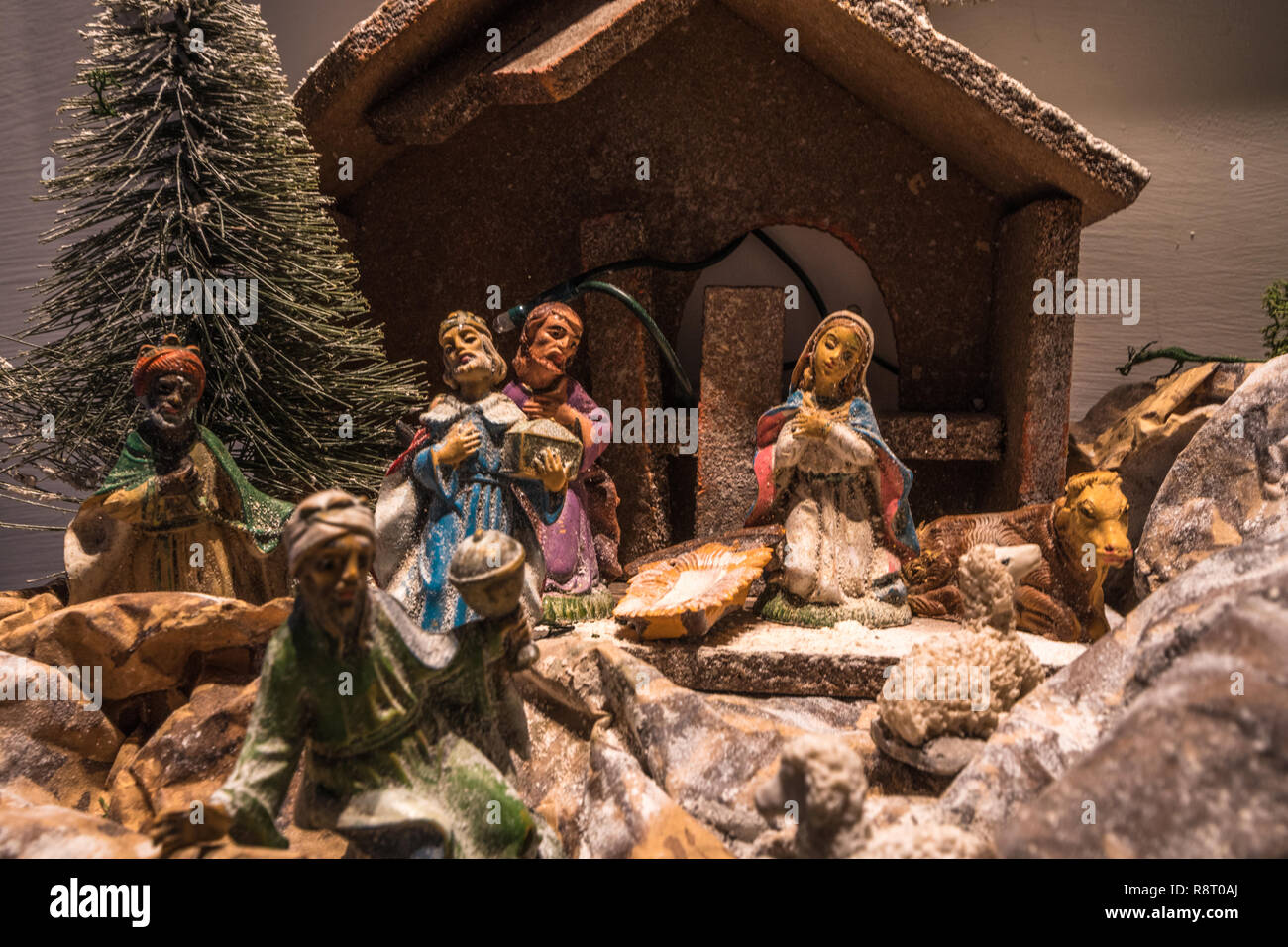 Traditionnel italien Presepe Creche de Noel Décorations de Noël Banque D'Images