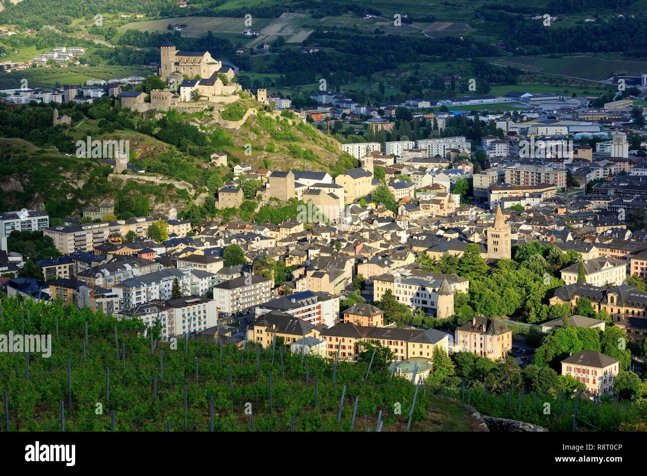 La Suisse, canton du Valais, Sion, Basilique de Notre-Dame de Valère (XIII) Banque D'Images