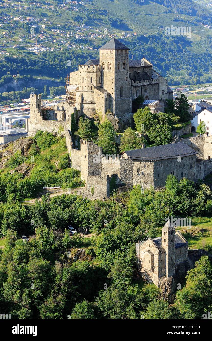 La Suisse, canton du Valais, Sion, Basilique de Notre-Dame de Valère (XIII) Banque D'Images