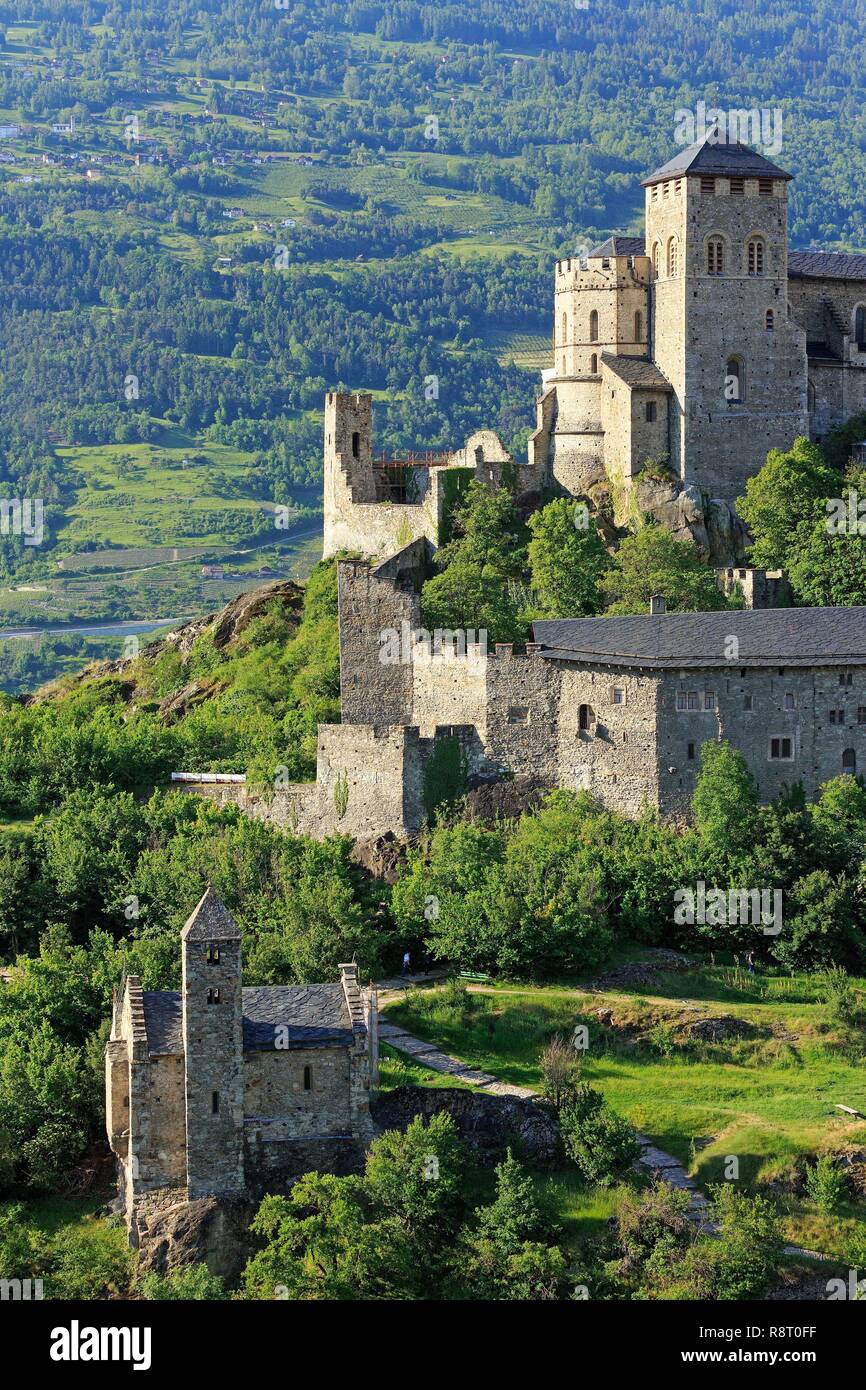 La Suisse, canton du Valais, Sion, Basilique de Notre-Dame de Valère (XIII) Banque D'Images