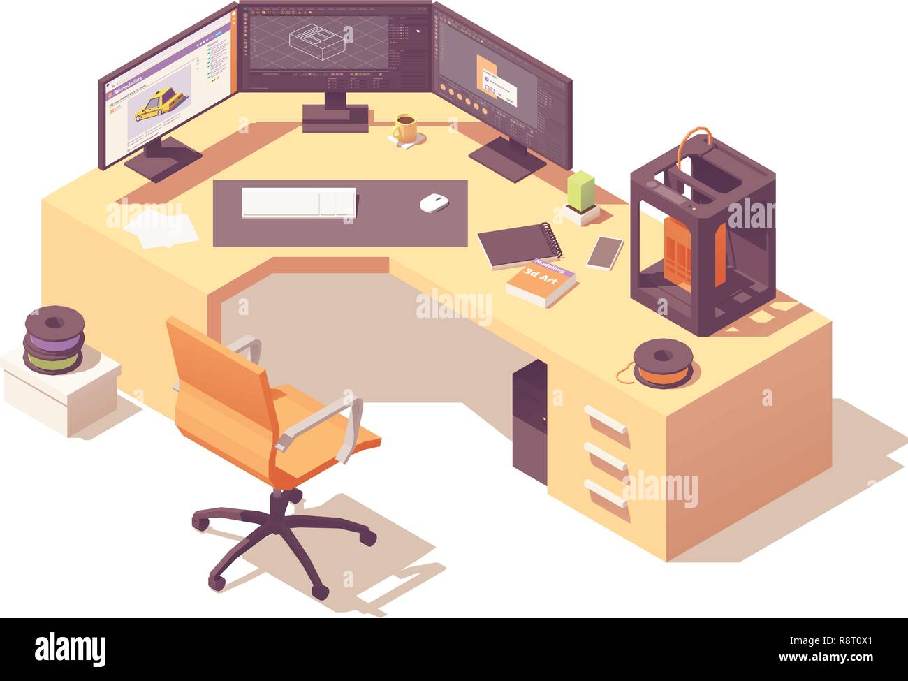 3D isométrique de scénario de travail de l'artiste Illustration de Vecteur 3D isométrique de scénario de travail de l'artiste Illustration de Vecteur