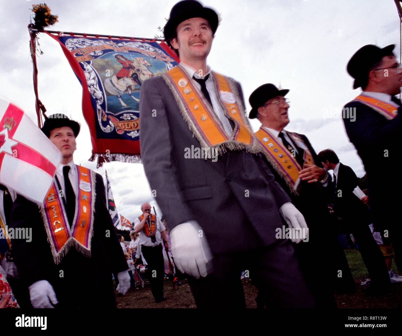 Ordre d'Orange défilent à Belfast, en Irlande du Nord Banque D'Images