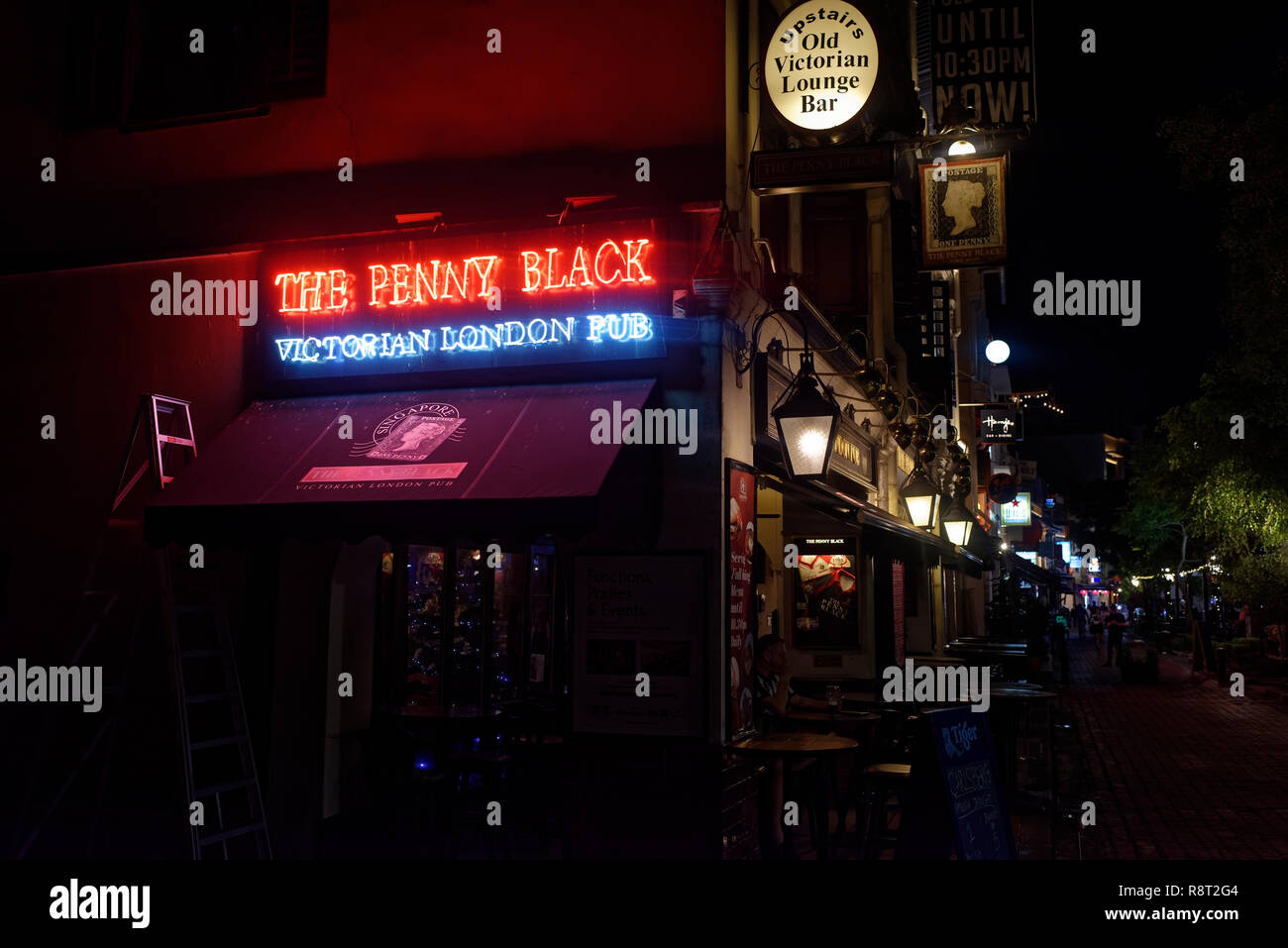 En dehors de l'alcool, un Penny Black pub de style anglais bien connu sur Boat Quay, Singapour Banque D'Images