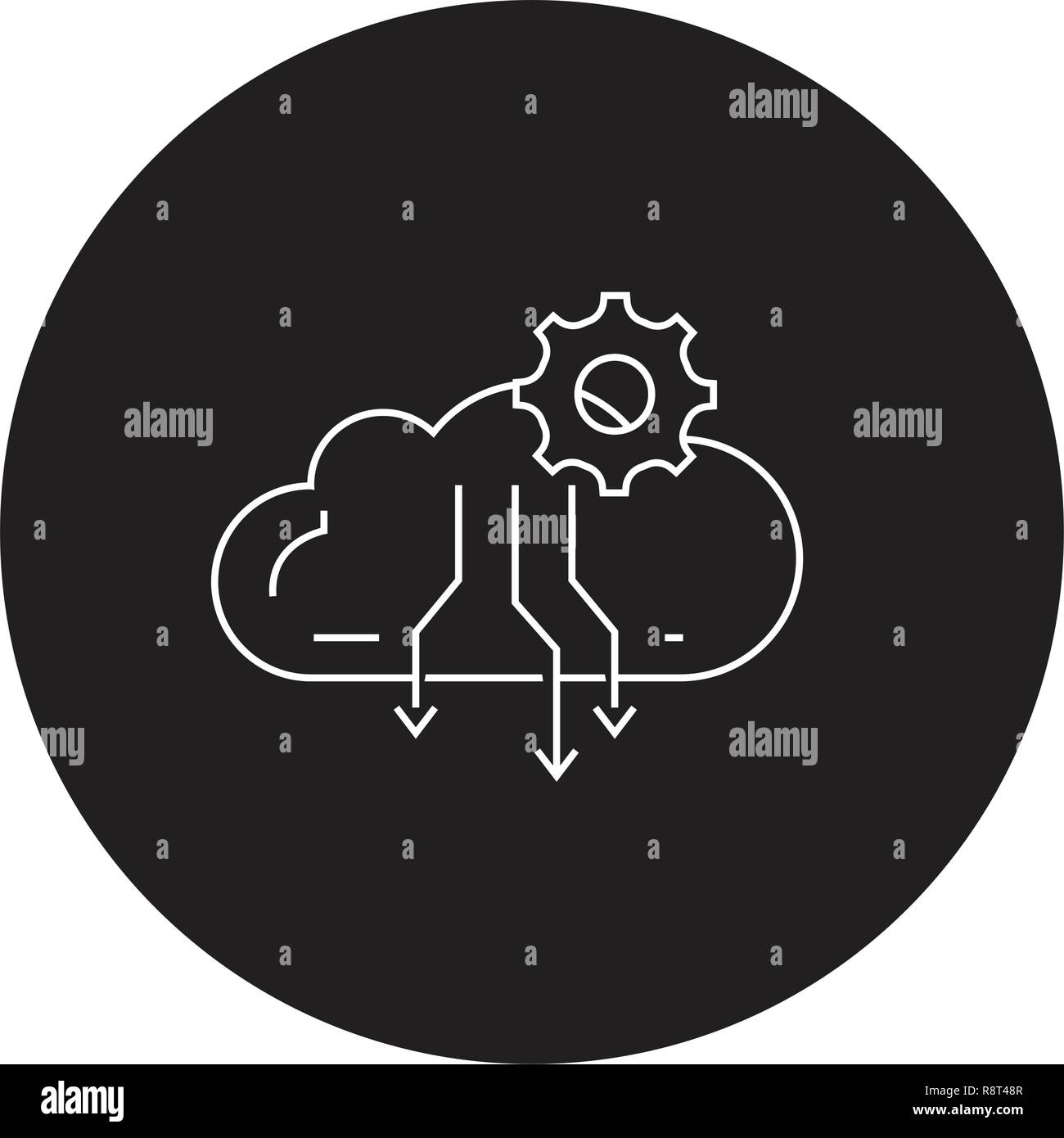 Processus de condensation atmosphérique vecteur icône noire concept. La condensation de l'atmosphère de l'illustration, sign Illustration de Vecteur