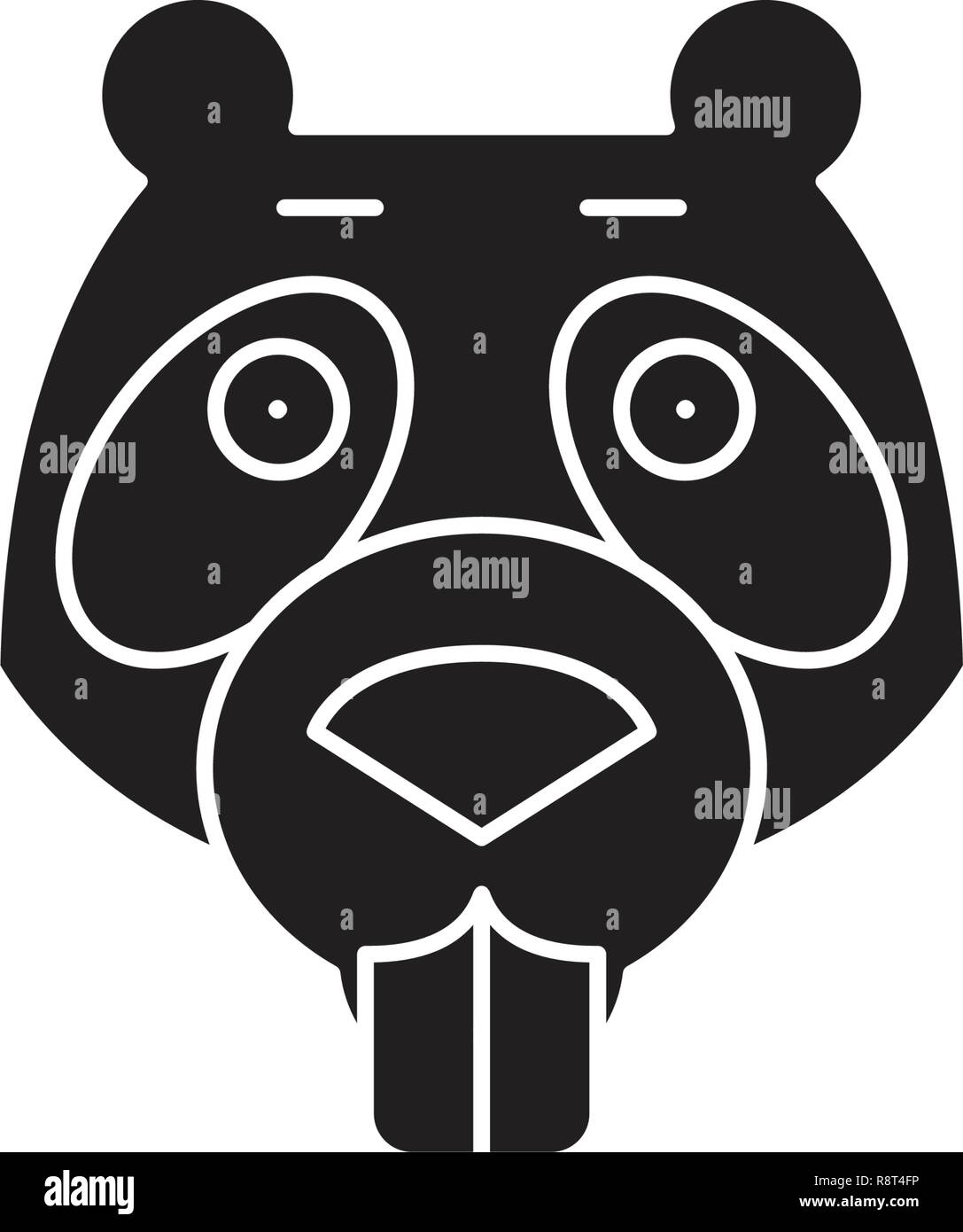 Black castor concept vecteur icône. Télévision castor illustration, sign Illustration de Vecteur
